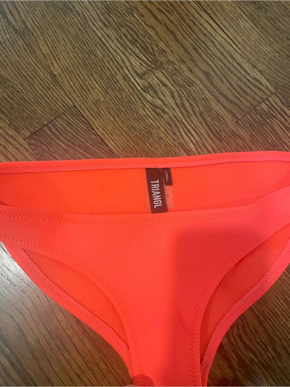 triangl swimwear Mint & Neon Coral Bikini Set with Jean shorts
